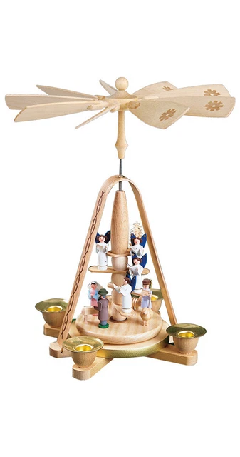Pyramide de Noël scène de la Nativité, hauteur 28 cm, Erzgebirge.. RG 16618 neuf