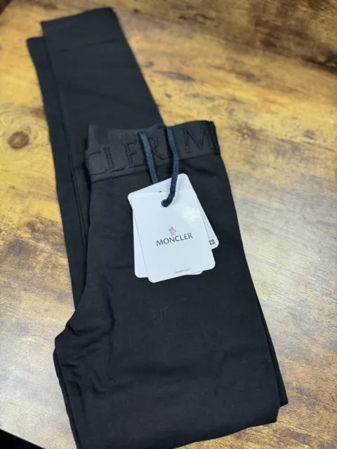 Leggings Moncler Junior Neri con Logo Vita Ragazze Età 10 Anni (REF9) 2