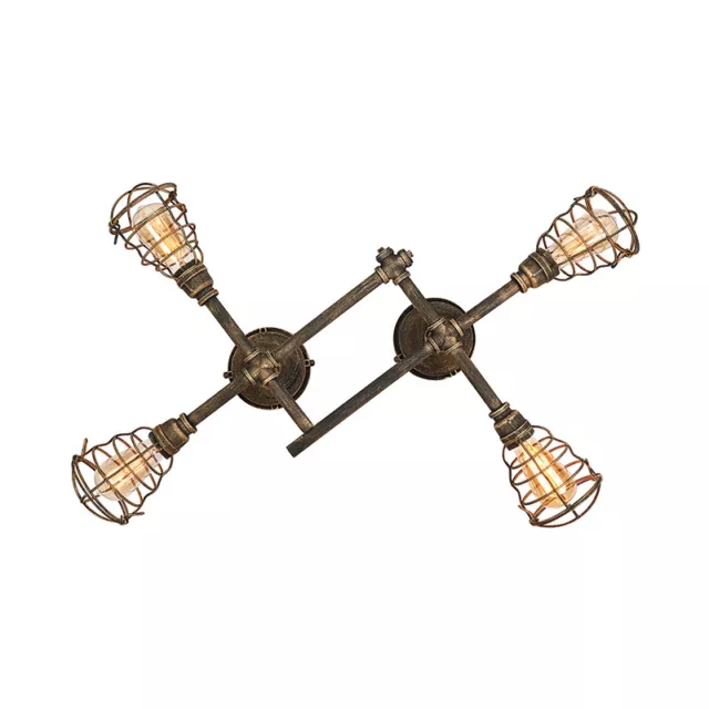 Rustic Industrial Ceiling Light Steampunk Chandelier Metal Cage Pendant Fixture