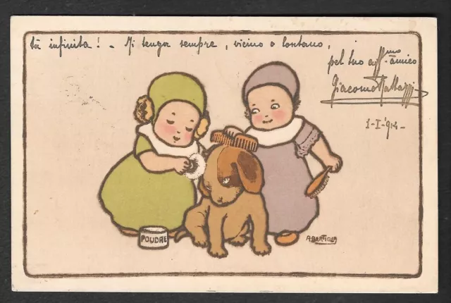 RARA CARTOLINA BAMBINI FIRMATA BERTIGLIA serie 3553