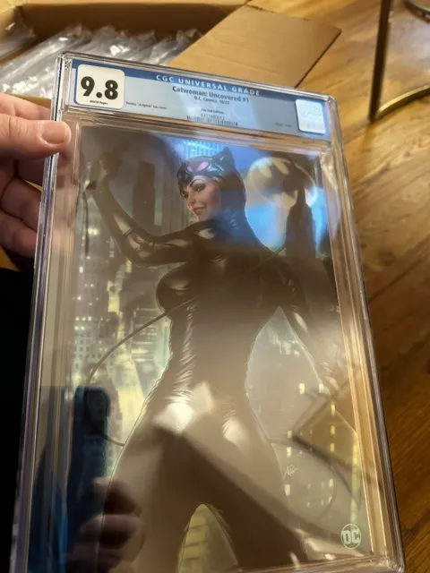 Catwoman Uncovered #1 CGC 9.8 Stanley Artgerm Lau Foil Virgin Variant Cover D