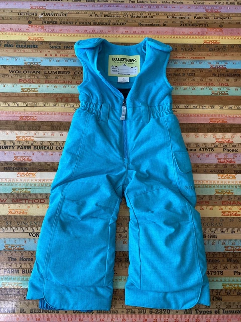 BOULDER GEAR Bibs One piece Snow Pants Girls 2T Turquoise Toddler Snowsuit XS