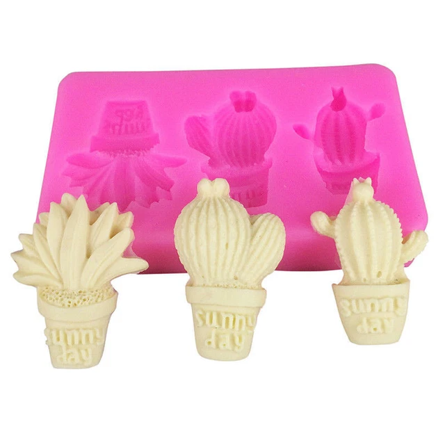 Cactus Shape Silicone Mold DIY Sugar Craft Cake Mould Decor Home Kitchen TooDB