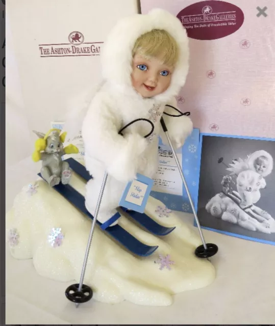 Titus Tomescu Snow Baby Slip Slidin 1995 Ashton Drake Porcelain Doll