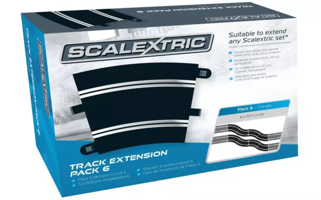 Scalextric C8555 - Track Extension Pack 6 - 8x R3 Curves - Scale 1:32