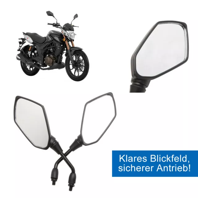 Spiegel Set Skeletor Motorrad Quad ATV Universal Spiegel M10 Silber