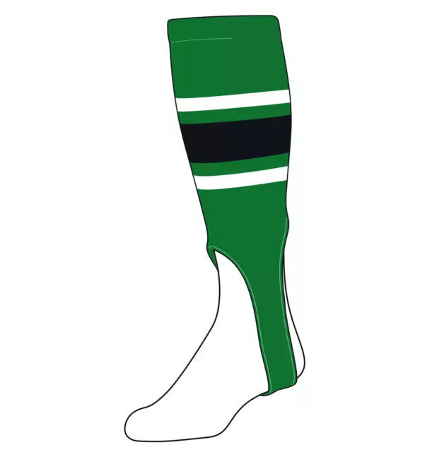 TCK Baseball Stirrups Large (300E, 7in) Kelly Green, White, Black