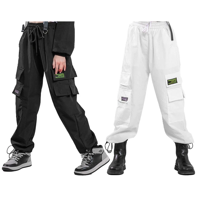 Kids Girls Casual Joggers Cargo Pants Street Hip Hop Dance Trousers Dancewear