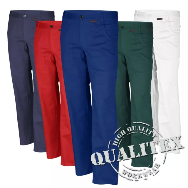 Qualitex Pantalon à Pinces Ceinture Peintre de Travail Uniforme Bâtiment Maçon