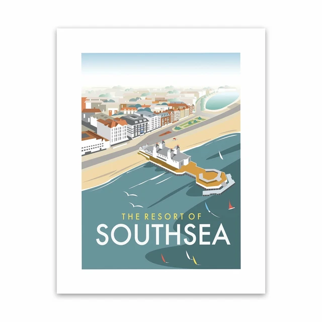 Southsea, Portsmouth, from the air 28x35cm Art Print by Dave Thompson