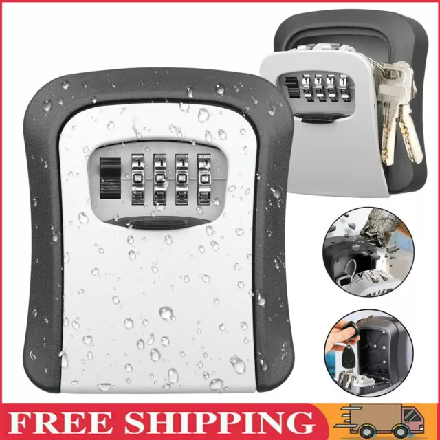 4 Digit Combination Wall Mounted Key Lock Safe Storage Security Box Home Outdoor