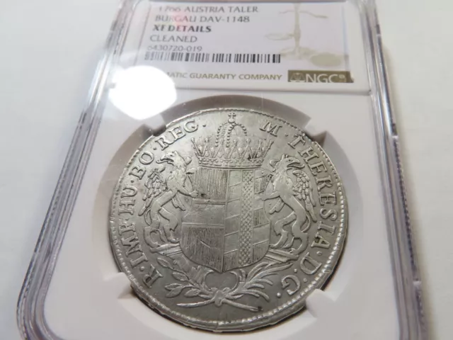 E43 Austria Burgau 1766 Taler DAV-1148 NGC XF Details