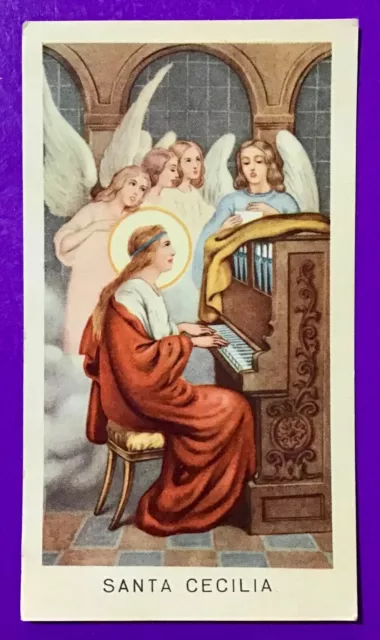 Santino Holy Card, Santa Cecilia -Rif. 6955