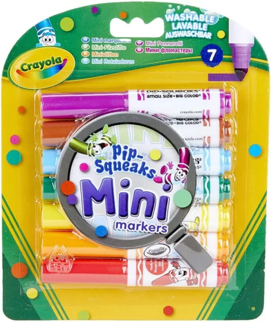 Crayola – 7 Pip Squeak Mini Markers Felt Tip Pens Set