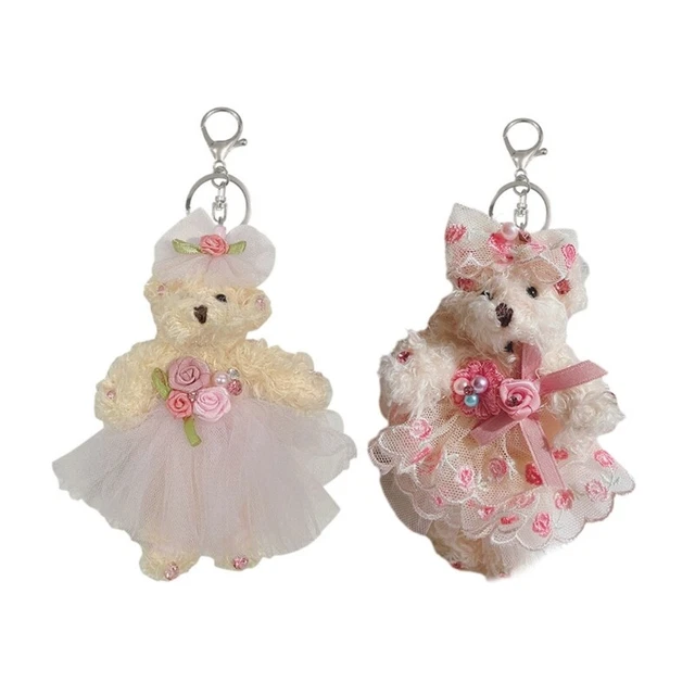 Plush Dolls Keychain Plush Bear Shape Keychains Plush Keyring Backpack Pendant