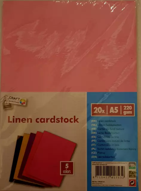 20 Bogen Bastelpapier Set Leinen Struktur Papier basteln A5 220 gsm/bunt matt B