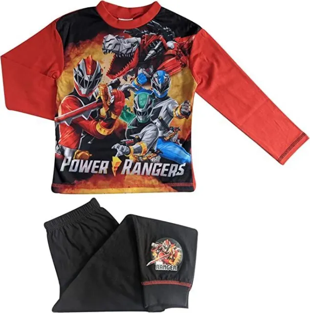 Boys Power Rangers Pyjamas Nightwear Dino Ranger Ages 4-10 Years