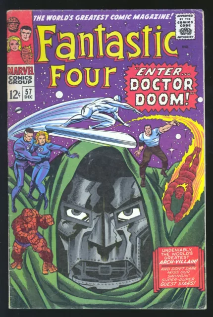 Fantastic Four #57 Marvel 1966 VG/FN Classic Kirby Silver Surfer/Doctor Doom