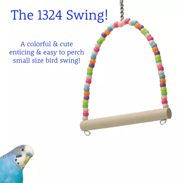 1324 Swing Bird Toy Parrot Cage Toys Cages Parakeet Cockatiel Lovebird Budgie