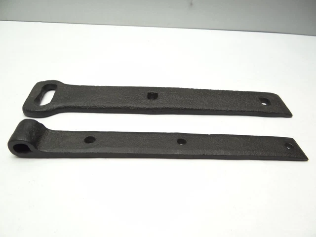 Antique Black Cast Iron Farm Barn Door Hinges Latch Parts Architectural Hardware 2