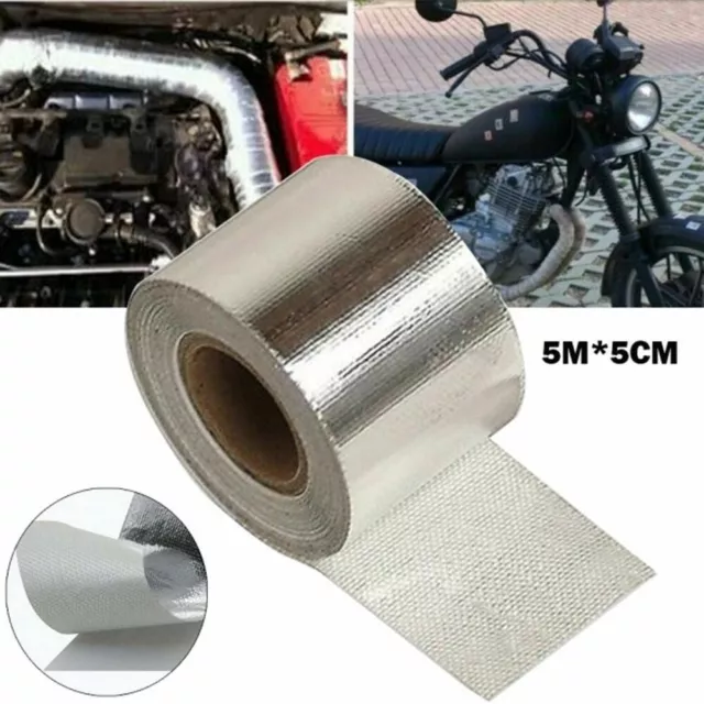Aluminium Exhaust Heat Shield Wrap Tape Resistant Back Adhensive for Car Pipe .