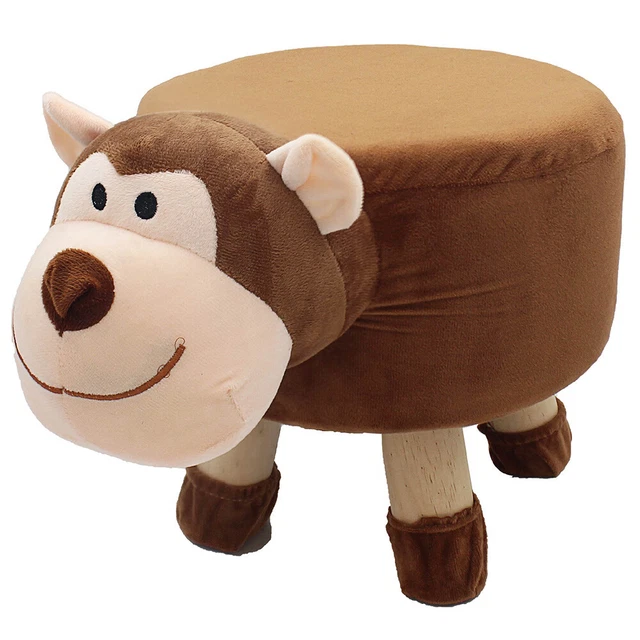 Poufe scimmia animale poufe legno poggiapiedi sedia bambini bambino cuscino sedile imbottito