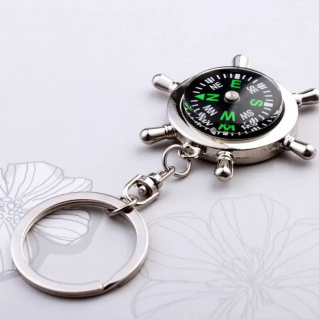 Compass Model Key Ring Rudder Keychain Gifts Alloy Key Chain