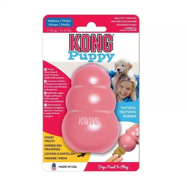 KONG Puppy Natural Teething Rubber Size Medium PINK New