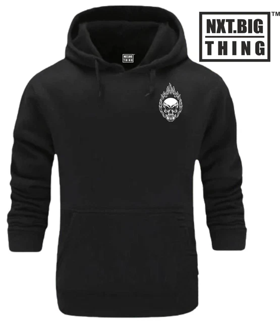 Fire & Skull Hoodie Small Bike Clothing Café Racer Motorbike Motorcycle Club Top