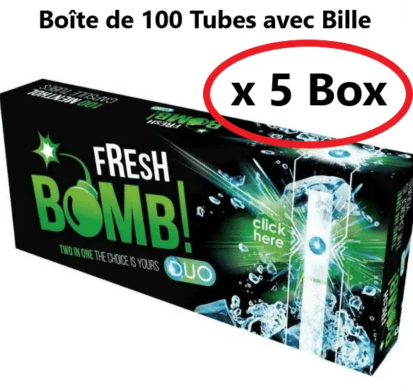 500 Tubes à Cigarettes avec Capsule FRESH BOMB - Menthol Frais