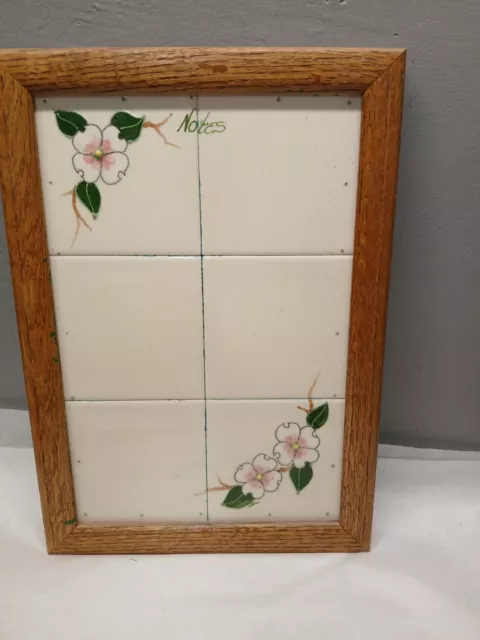  1986 California Hand Made Ceramic Tiled Note Wall Hanging The Empty Nest Rustic