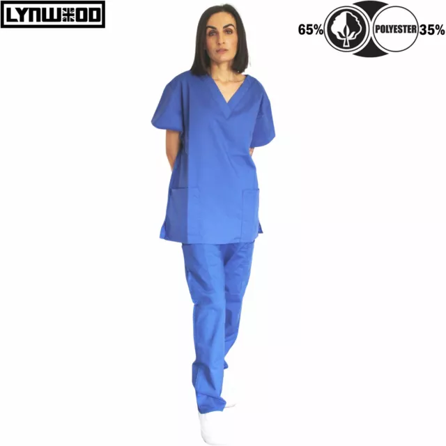 Medical TOP Deep Blue V NECK Tunic Nurse SCRUB Hospital Uniform Pregnancy Shirt