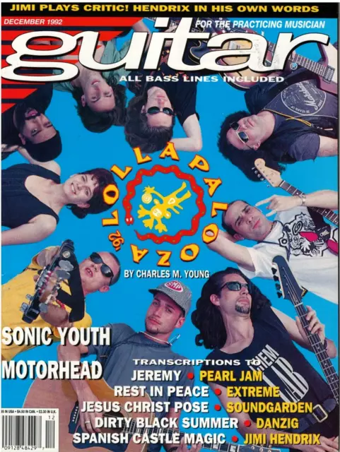 Guitar Magazine December 1992 Lollapalooza Motorhead Sonic Youth Jimi Hendrix