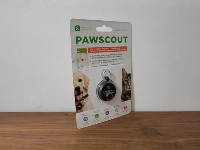 Pawscout The Smarter Pet Tag Community Pet Finder & Alerts Bluetooth Black New