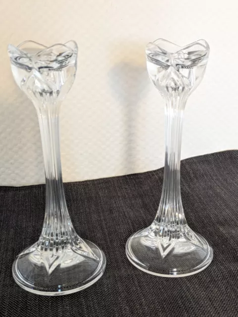 2 Set Vintage Glas Kerzenständer Kerzenhalter Tulpenform
