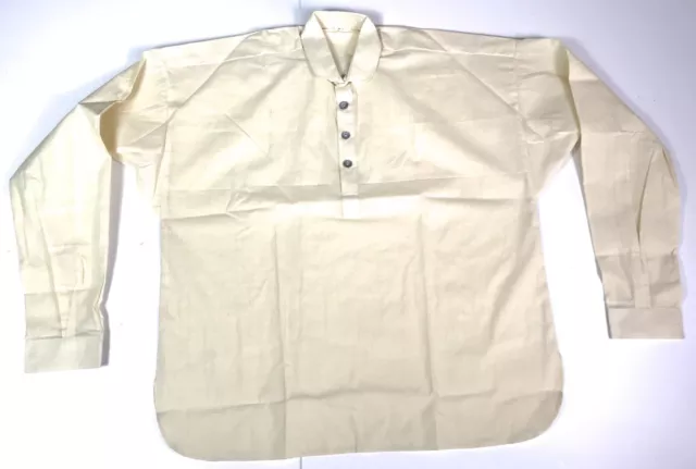 Civil War Us Union Csa Confederate Four Button Off White Muslin Shirt-Large