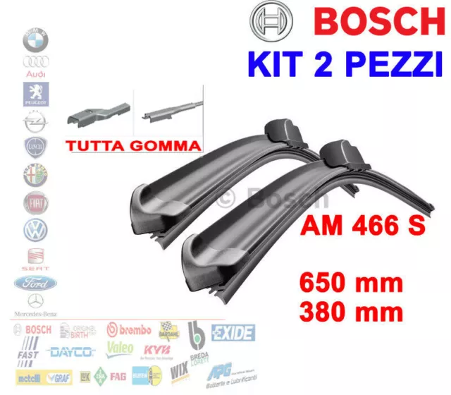 Kit 2 Spazzole Tergicristallo Gomma Bosch 3397007466 Ford Fiesta 6 Opel Corsa D