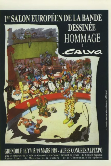 Calvo Carte Postale Exposition Salon Bd Grenoble 1989