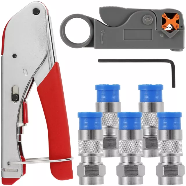 Coaxial Compression Tool Coax Cable Crimper For 20pcs F RG6 RG59 Connectors FX