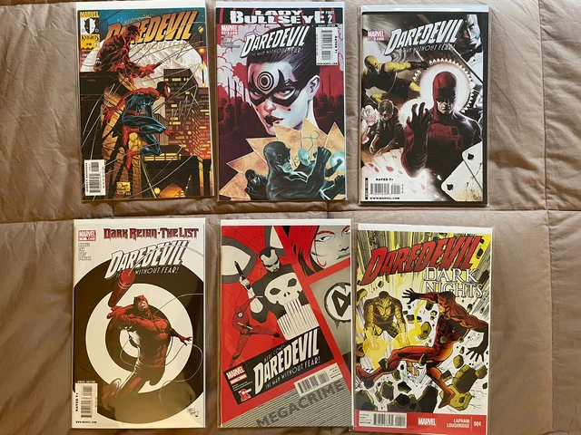 Lot of 6 Marvel DAREDEVIL Comics – ft. Spider-Man, Avengers, Bullseye, Punisher
