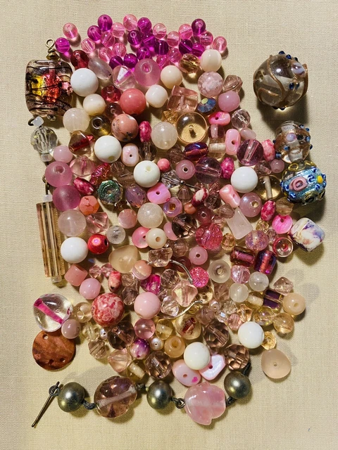 BEAD SOUP Vintage - Modern Mixed Lot - Glass - Pink