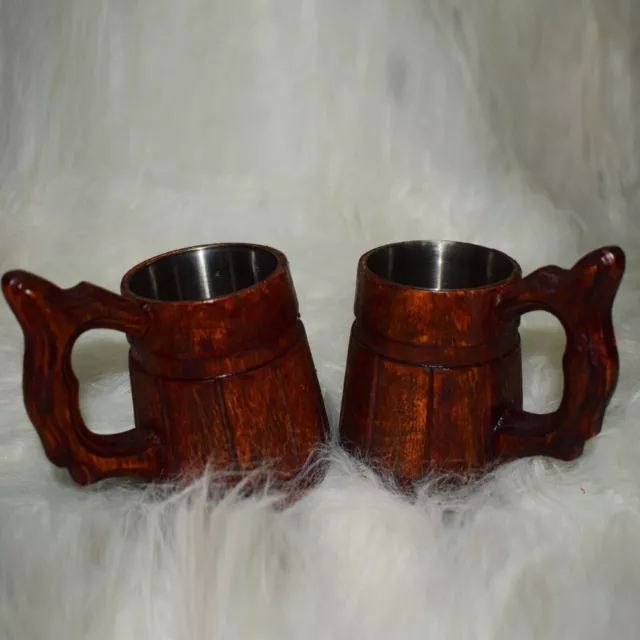 2 Mug Medieval Horn Viking Drinking Horn Authentic Medieval Beer Horn Tankard