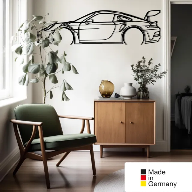 für PORSCHE GT3, Metall Wandbild, Wanddeko, Auto Silhouette, Metal Car Wall Art 3