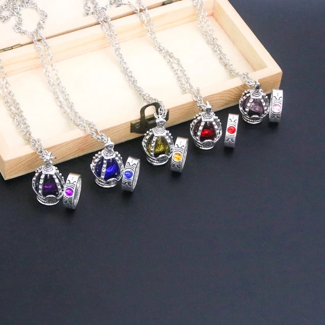 Anime Puella Magi Madoka Magica Soul Gem Necklace Kaname Madoka Miki Sayaka Ring