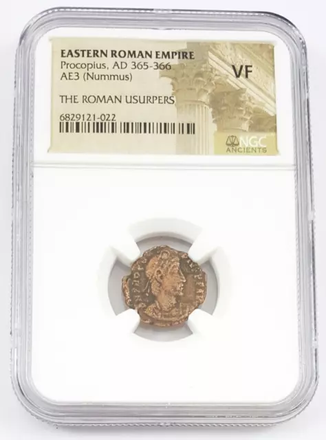 NGC ( VF ) Roman Bronze AE3 Procopius - Rival of Valens AD365-366 NGC Ancients