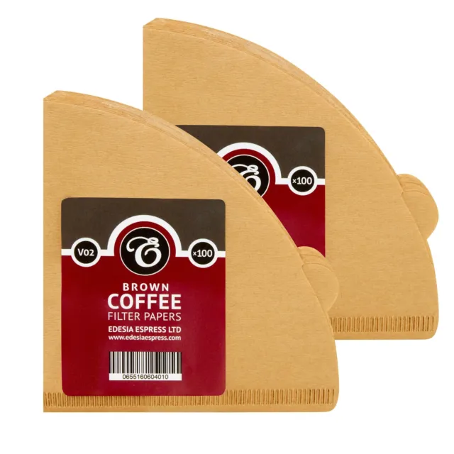 200 size V02 brown coffee filter papers, V shaped, compatible with Hario 02