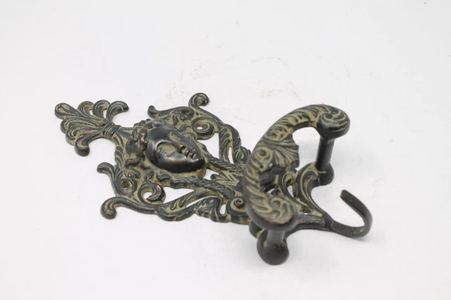Vintage Original Hand Crafted Brass English Wall Hook Hanger Hardware NH6819 11