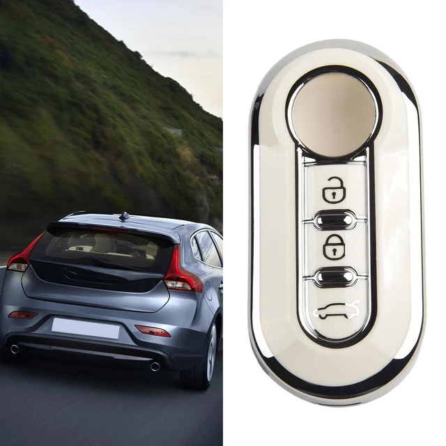 Soft Silicone Key Shell Cover For Fiat 500, Panda, Punto, 500L, Bravo | Protective Key Case In Blue