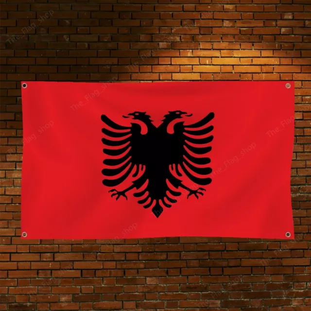 NUOVA BANDIERA ALBANIA ALBANESE 3x5ft Banner per interni ed esterni di  EUR 16,76 - PicClick IT