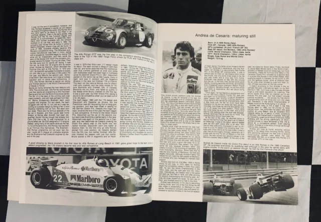 Alfa Romeo Kimberleys Grand Prix Team Guide No 8 Book 1983 De Cesaris Baldi 183 3